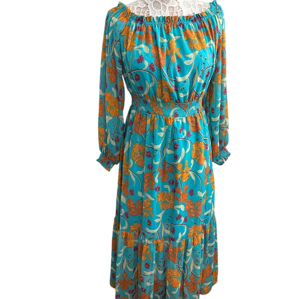 Sofia Floral Teal Dress sz M